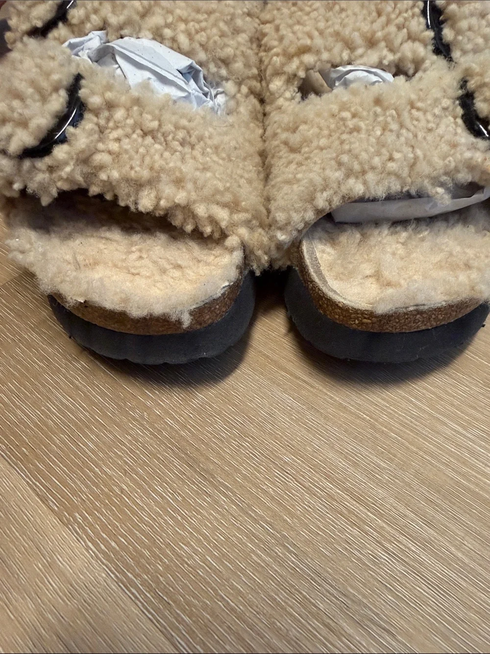 Birkenstock Papillio Arizona Big Buckle Teddy Shearling Eggshell 39 / US L8 M6